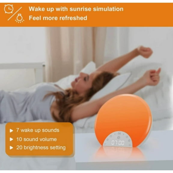 Sunrise Alarm Clock Wake Up Light For Kids Adults Heavy Sleepers With Dual Alarm