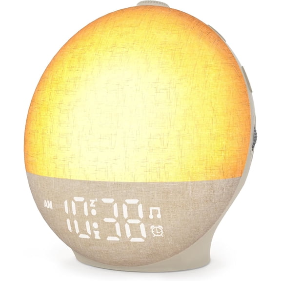 Sunrise Alarm Clock White Noise Machine, Sunset Simulation, 30 Soothing Sounds, 12 Color Night Light, Dimmable Sunlight Lamp Wake Up Light, Digital Clock for Kids Teens Heavy Sleepers Adults Bedrooms