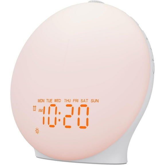 Sunrise Alarm Clock White Noise Sound Machine with 25 Soothing Sounds, 17 NightLights, Bluetooth Speaker Wake Up Light Alarm Clock for Bedrooms, Heavy Sleepers, Baby, Kids