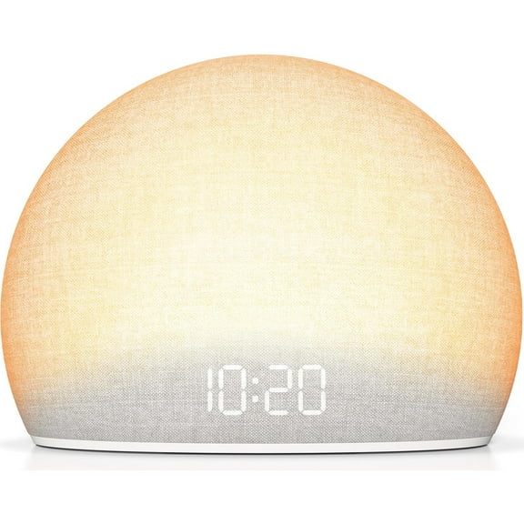 Sunrise Alarm Clock, White Noise Sound Machine for Bedroom | Natural Wake-Up Light with Gentle Alarm Sounds, 20 Soothing Sleep Aids, Dimmable Display, Screen-Free Design