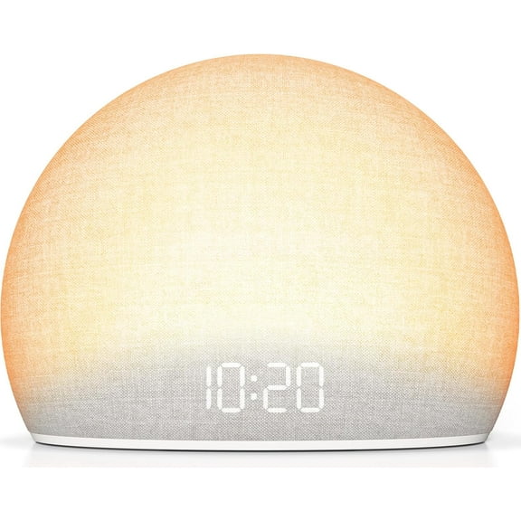 Sunrise Alarm Clock, White Noise Sound Machine for Bedroom | Natural Wake-Up Light with Gentle Sounds, 20 Soothing Sleep Aids, Dimmable Display, Screen-Free Design