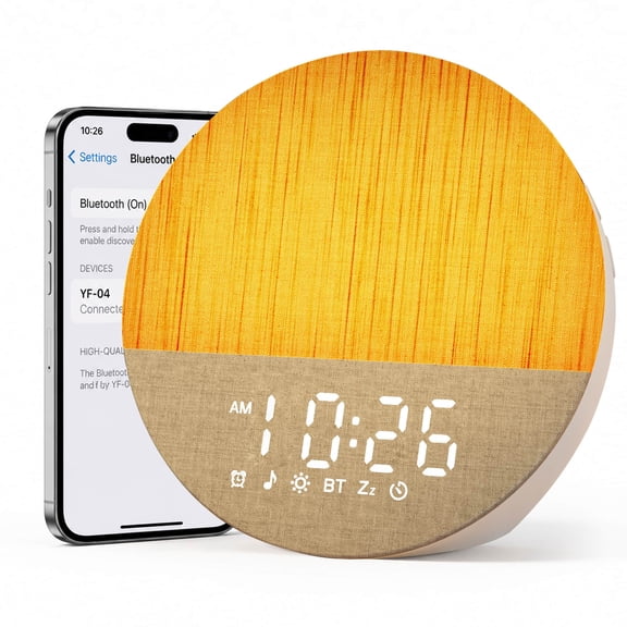 LEIKE Sunrise Alarm Clock with Sound Machine, Bluetooth Speaker, White Noise and Night Lights for Bedroom