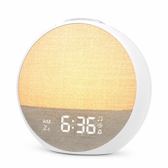Sunrise Alarm Clock with sunrise simulation, sunrise alarm clock with sound machine, gentle alarm clock with light for bedrooms, sound machine for sleep, white noise alarm clock for heavy sleepers
