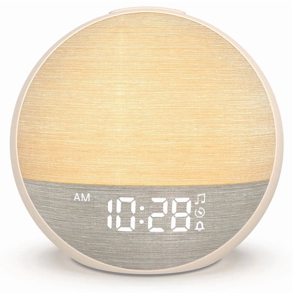 Sunrise Alarm Clock with sunrise simulation, sunrise alarm clock with sound machine, gentle alarm clock with light for bedrooms, sound machine for sleep, white noise alarm clock for heavy sleepers