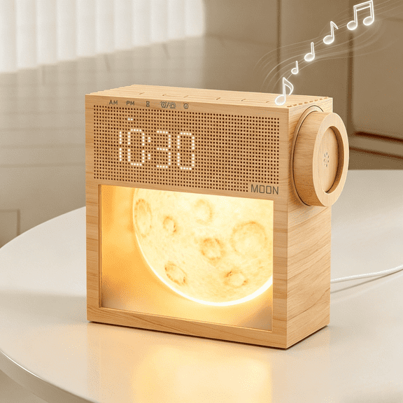 Sunrise Alarm Clock with Sound Machine & Dimmable Night Light – Plug-in Powered White Noise Machine for Bedrooms, Corded Electric with 20 Soothing Sounds, Dual Alarms, Snooze, Timer