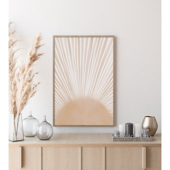 Sunrise Art Poster Abstract Sun, 12x18 UNFRAMED