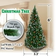 Sunrise Artificial 6\' Snow Tipped Christmas Tree with Pine Cones and