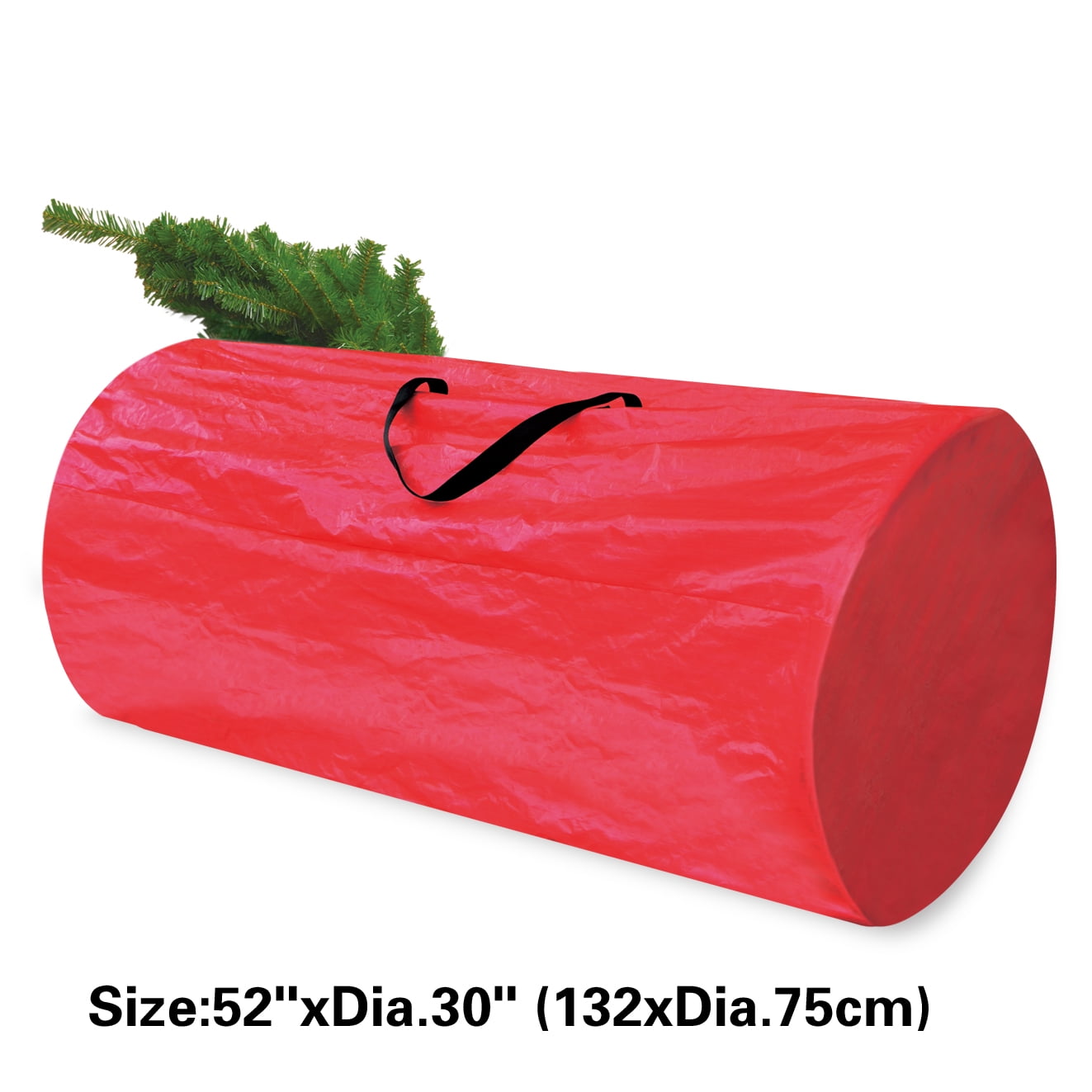 Sunrise Artificial Christmas Tree Bag Clean Up Holiday For Up to 8ft/9ft Tree Storage (52''x dia. 30'' for up to 8', Red)