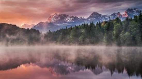 Sunrise At The Lake Canvas Art - Andreas Wonisch (24 x 36)