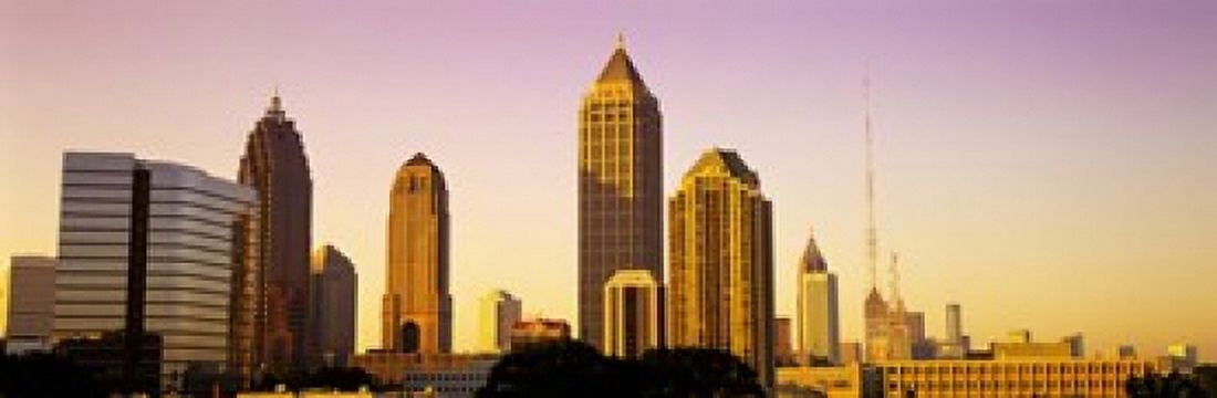 Sunrise Atlanta Georgia USA Canvas Art - Panoramic Images (18 x 6)