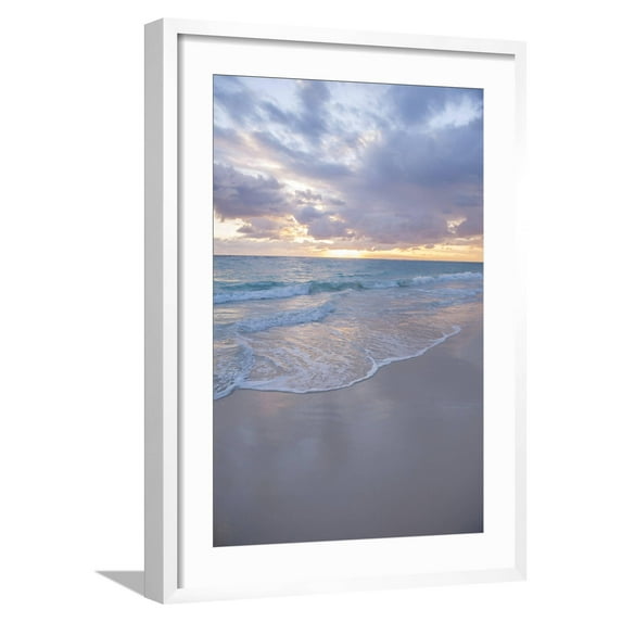 Art.com Sunrise, Bavaro Beach, Higuey, Punta Cana, Dominican Republic Photographic Print by Lisa S^ Engelbrecht, White Frame Wall Art, 21" x 29"