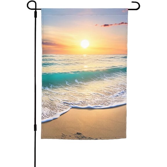 Sunrise Beach Garden Flags 12x18 In Double Sided Garden Flags for Outside Decoration Spring Summer Garden Flag Holiday Yard Flags for Outdoor Porch Patio Farmhouse Lawn