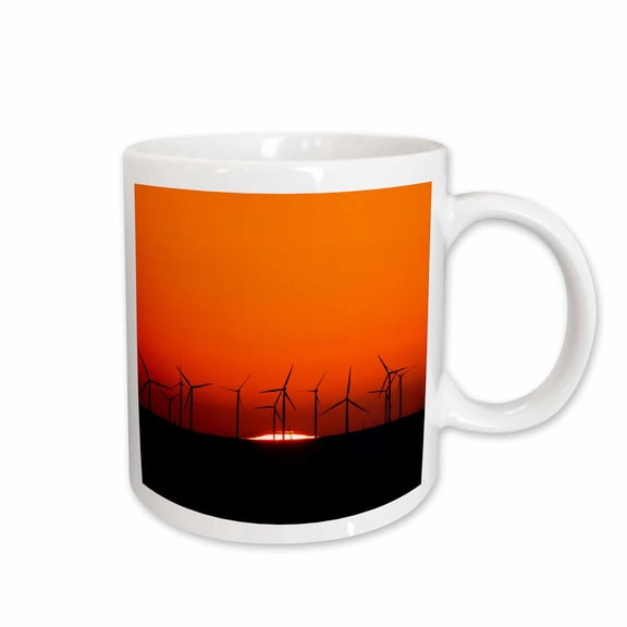 3drose, Sunrise Behind a Wind Power Farm in Wasco, Oregon., 11oz Mug