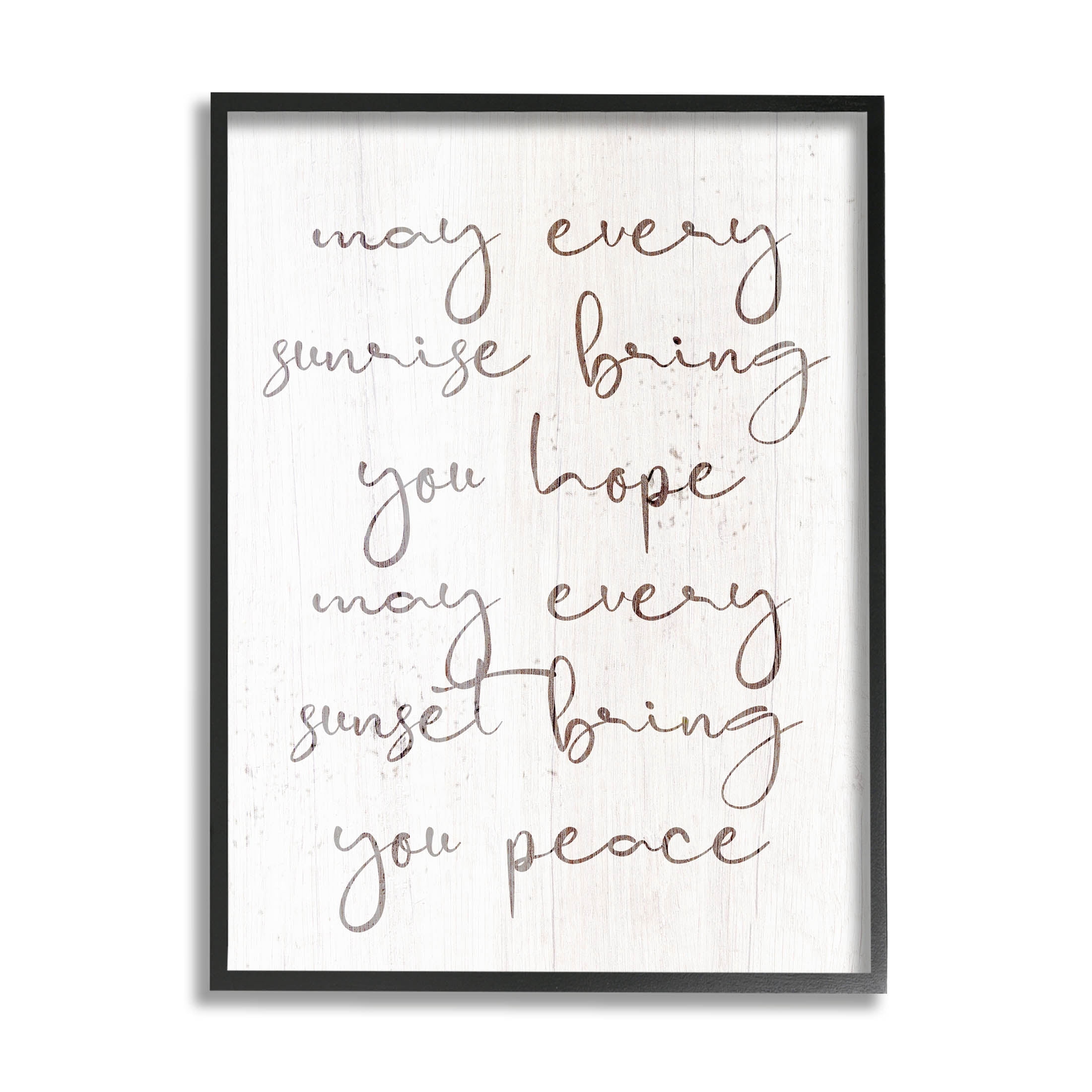 Sunrise Bring You Hope Uplifting Phrase Inspirational Graphic Art Black Framed Art Print Wall Art