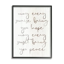 Sunrise Bring You Hope Uplifting Phrase Inspirational Graphic Art Black Framed Art Print Wall Art