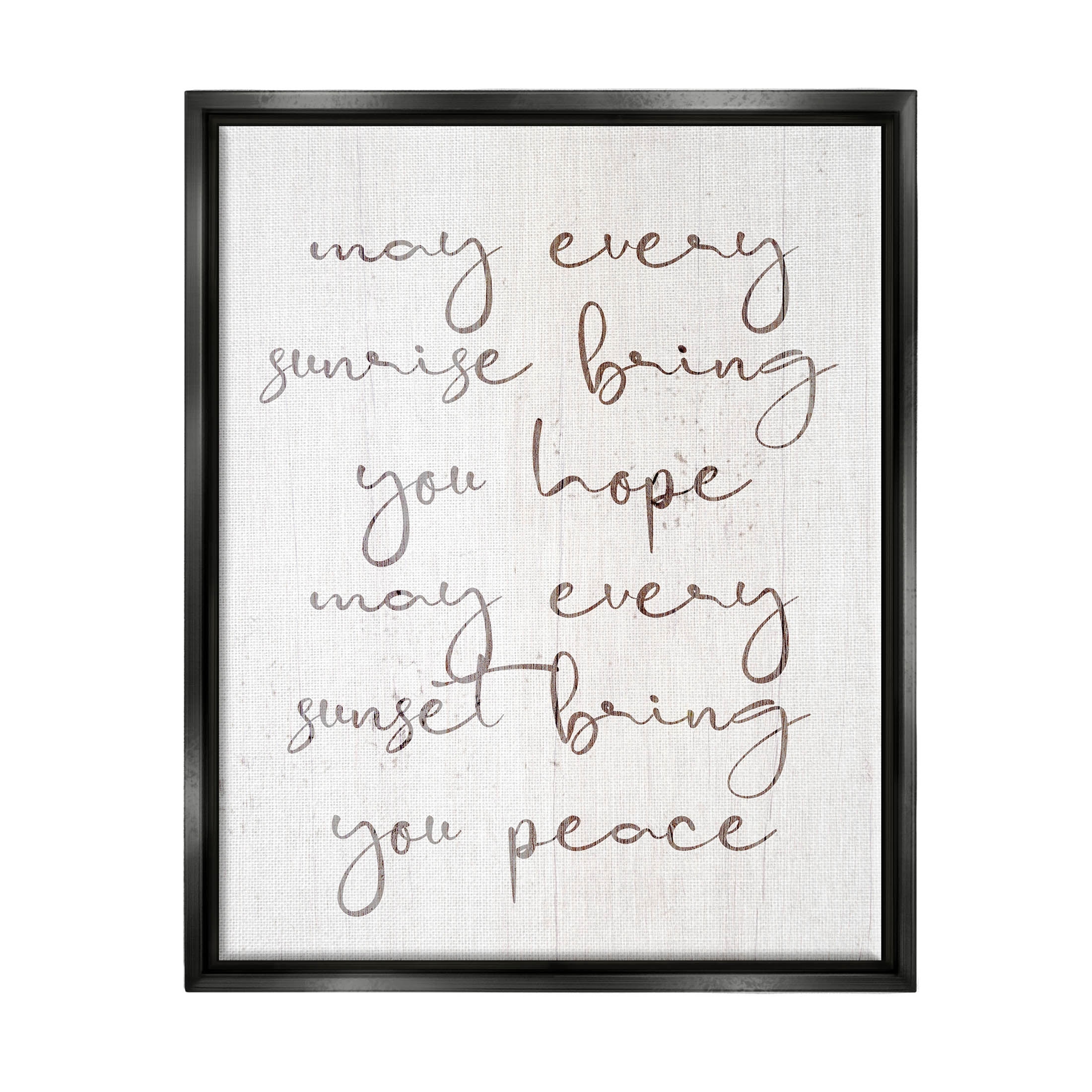 Sunrise Bring You Hope Uplifting Phrase Inspirational Graphic Art Jet Black Framed Art Print Wall Art