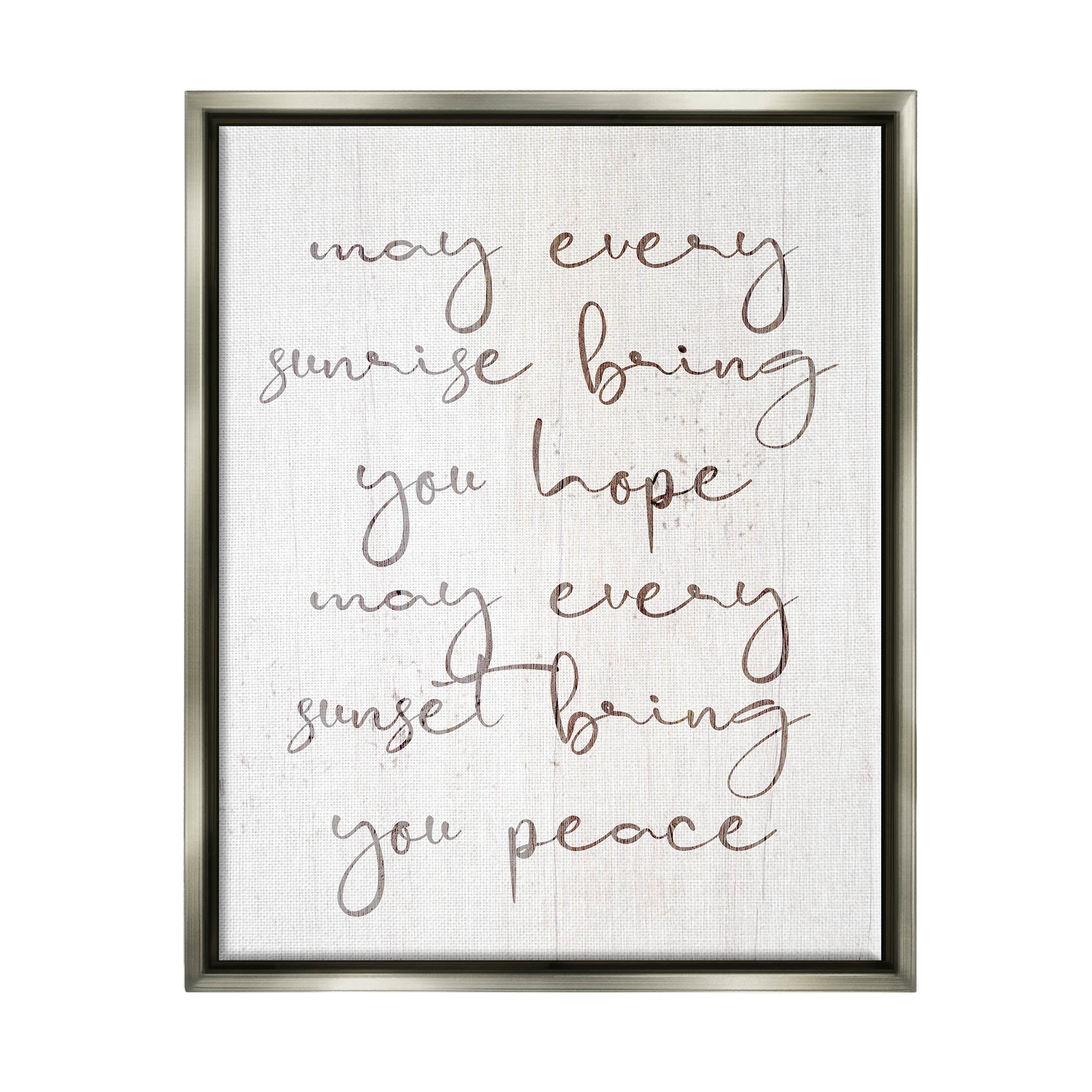 Sunrise Bring You Hope Uplifting Phrase Inspirational Graphic Art Luster Gray Framed Art Print Wall Art
