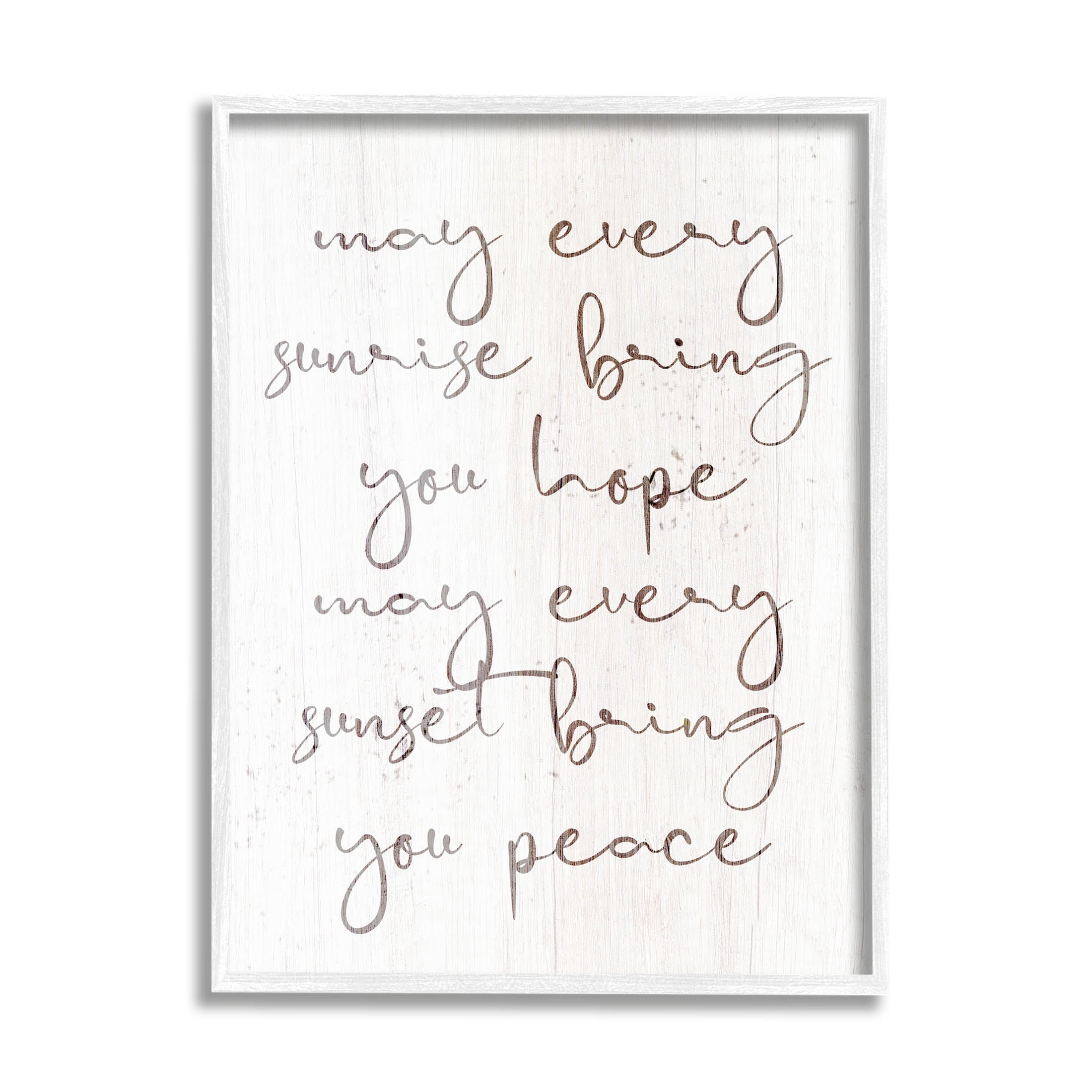 Sunrise Bring You Hope Uplifting Phrase Inspirational Graphic Art White Framed Art Print Wall Art