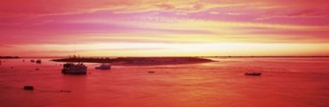 Sunrise Chatham Harbor Cape Cod MA USA Canvas Art - Panoramic Images (18 x 6)
