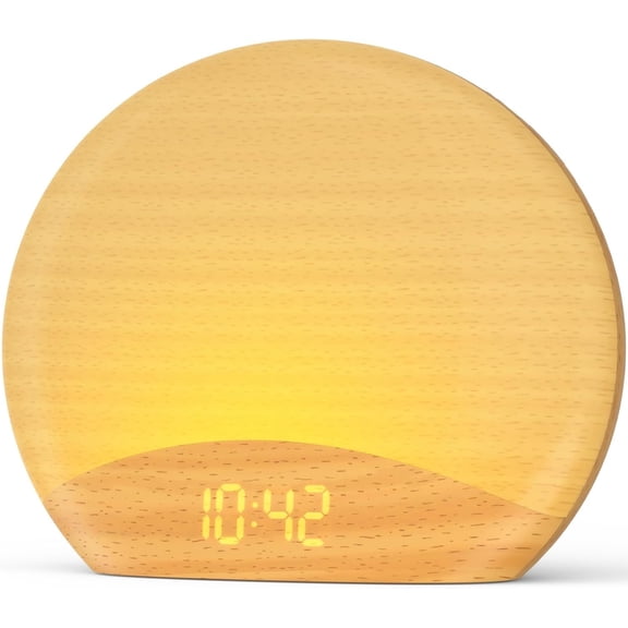 Sunrise Clock for Bedroom - Wake-Up Light, FM Radio & Speaker, -Inspired Design, Dimmable Night Light for Adults & Phone-Free Mornings