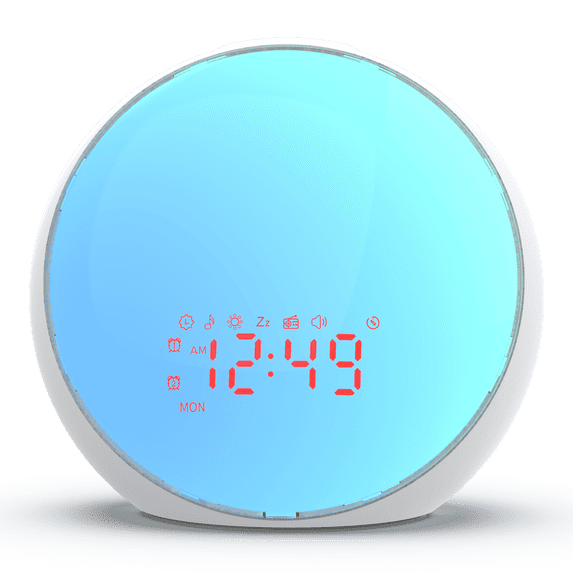 Sunrise Clock with White Noise Sound Machine for Bedroom Alarm Clock