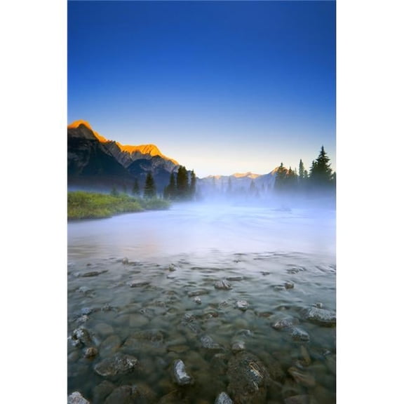 Sunrise & Early Morning Mist On Mountain River Poster Print by Carson Ganci, 22 x 34 - Large