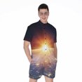 thumbnail image 1 of Sunrise Earth Short Sleeve Men'S Rompers, Sun Light Sunny Casual Summer Jumpsuits Outfit, 1 of 4