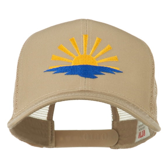 Sunrise Embroidered Mesh Back Cap - Khaki OSFM