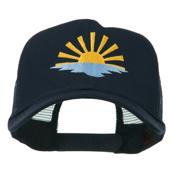 Sunrise Embroidered Mesh Back Cap - Navy OSFM