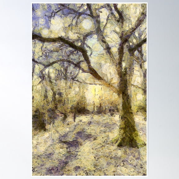 Sunrise Forest Art Poster Wall Art, Modern Wall Decor, 24x36 UNFRAMED