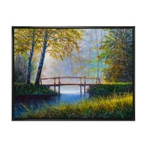Sunrise Glow and The Awakening Spring Forest 20 in x 12 in Framed Photography Canvas Art Print, by Designart