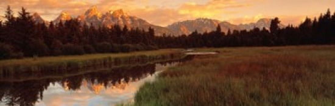 Sunrise Grand Teton National Park Wyoming USA Canvas Art - Panoramic Images (18 x 6)