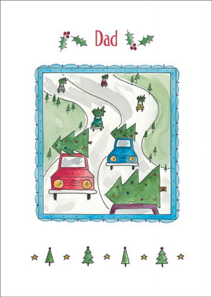 Sunrise Greetings Cars with Christmas Trees Christmas Card for Dad