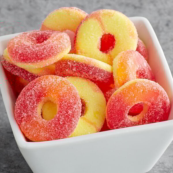 Sunrise Gummy Peach Rings 5 lb. - 6/Case