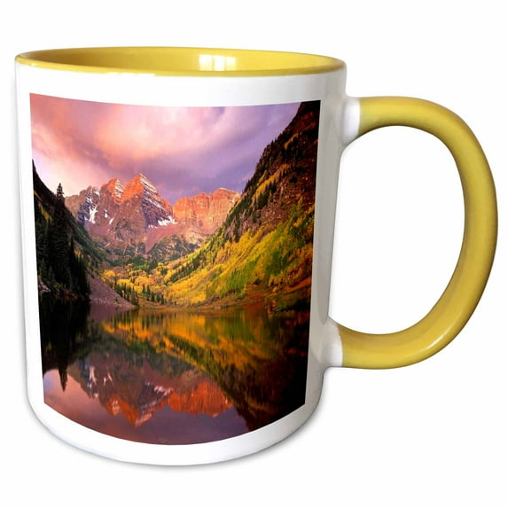 3drose, Sunrise in Colorado, 11oz Two-tone Yellow Mug