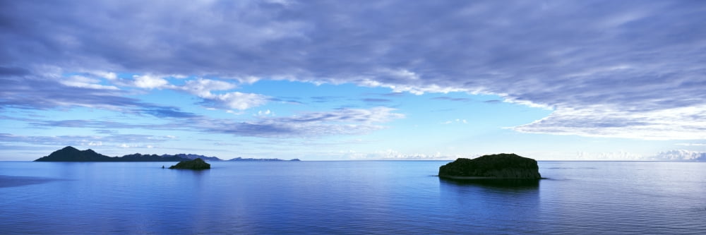 Sunrise at the Islands of Loreto near Villa del Palmar Punta El Puertecito Loreto Bay National Marine Park Baja California Sur Mexico Canvas Art - Panoramic Images (36 x 12)