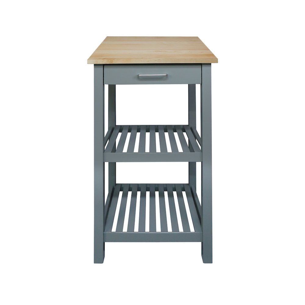 Casual Home Sunrise Kitchen Island with Solid Wood Top - Slate Gray