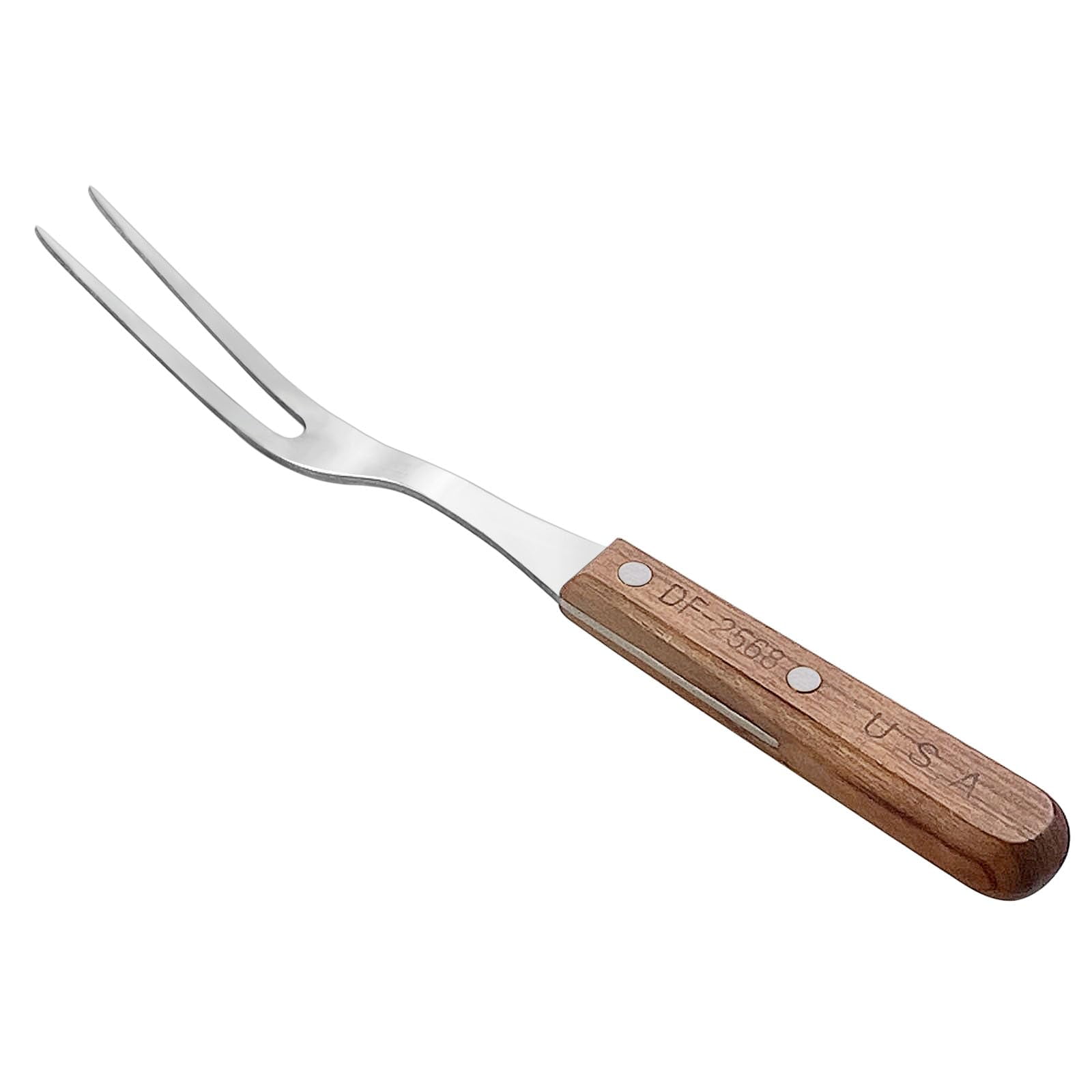 Sunrise Kitchen Supply Stainless Steel Turner Spatula & Meat Fork with Wood Handle (10.5" Fork) C48