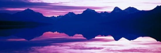 Sunrise Lake McDonald Glacier National Park MT USA Canvas Art - Panoramic Images (36 x 12)