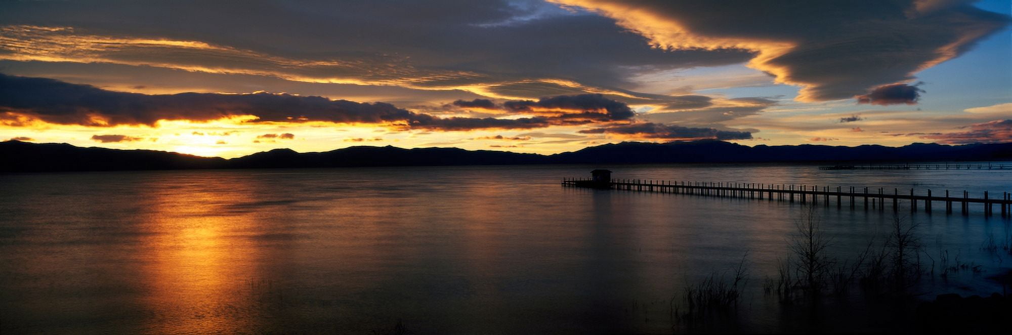 Sunrise Lake Tahoe CA Canvas Art - Panoramic Images (27 x 9)