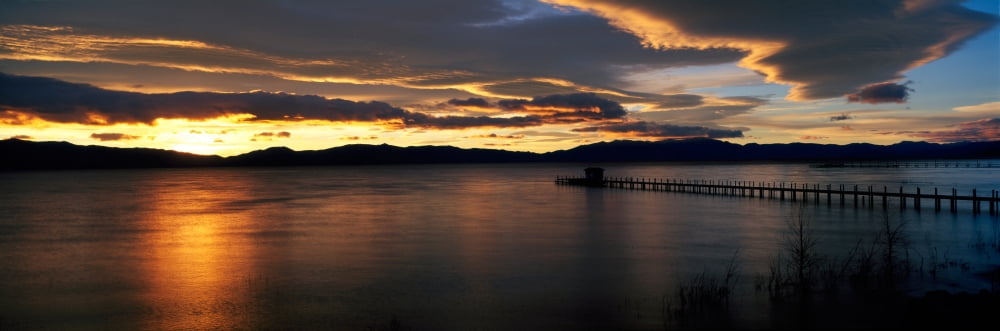 Sunrise Lake Tahoe CA Canvas Art - Panoramic Images (36 x 12)