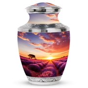 Sunrise Over Lavender Field Heartfelt Homage - Large Urns for Adult Men Ashes, Tribute to Masculine Spirit - Funeral Urns For Human Ashes - Memorial Urns 10 Inch
