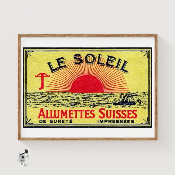 Sunrise Matchbox Print, Unframed Paper Poster 8x10in