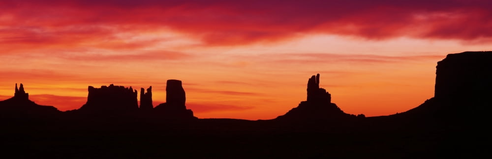 Sunrise Monument Valley Arizona Canvas Art - Panoramic Images (27 x 9)