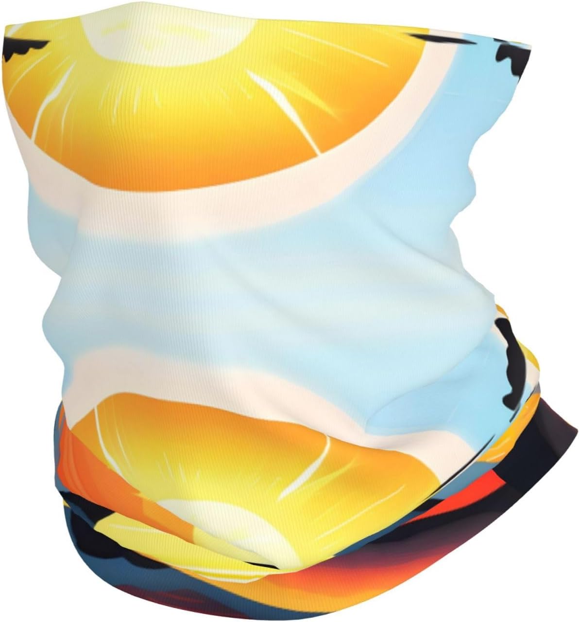 Sunrise Mountain Neck Gaiter Face Mask for Men Women, Funny Versatile Elastic Balaclavas, Printed Scarf Mask White
