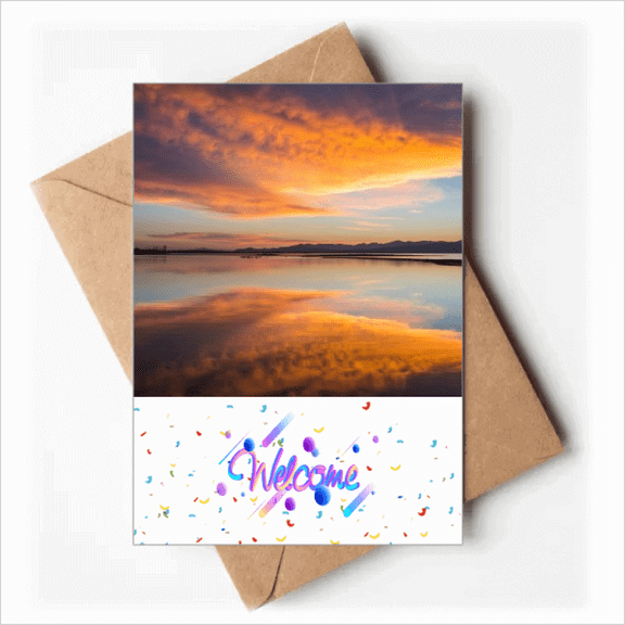 Sunrise Ocean Sky Cloud Reflection Welcome Back Greeting Cards Envelopes Blank