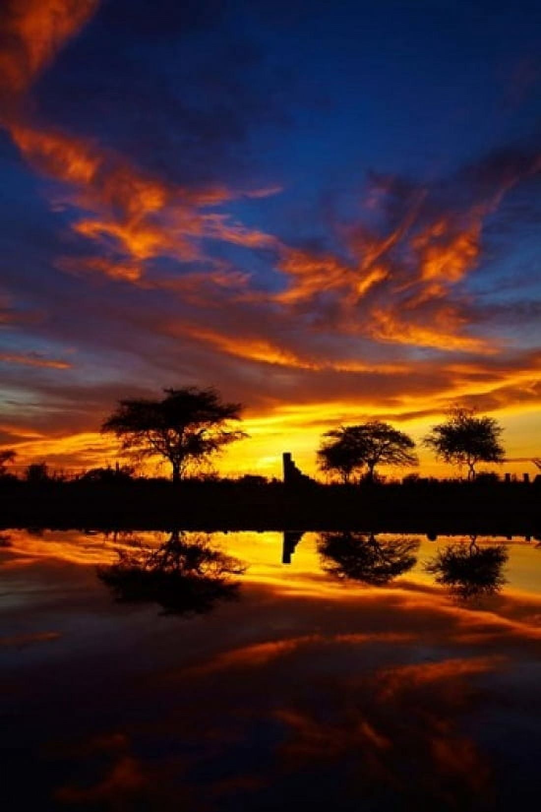 Sunrise Okaukuejo Rest Camp Etosha National Park Namibia Canvas Art - David Wall DanitaDelimont (18 x 24)