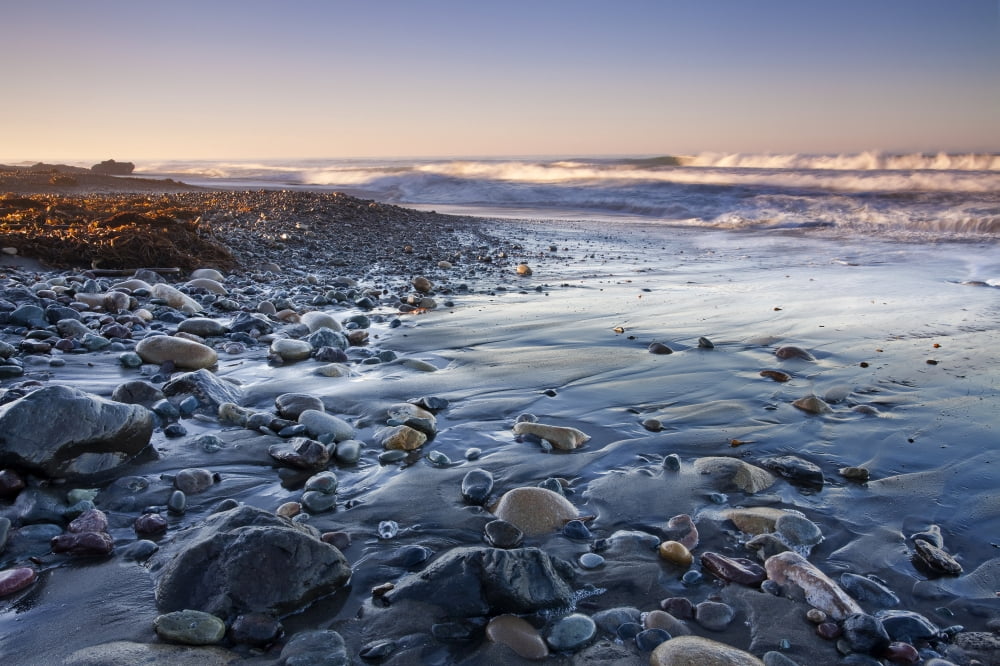 Sunrise On San Simeon Beach California Canvas Art - Mathieu Dupuis Design Pics (17 x 11)