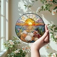 thumbnail image 1 of Sunrise On The Beach Window Hanging, Beach Sunset Stained Glass, Sunrise Lovers Gift, Beach Suncatcher, Natural Gift Decor, Beach Home Decor, 1 of 3