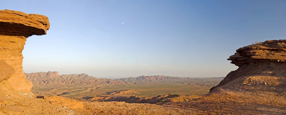 Sunrise On The Sierra De Las Quijadas San Luis Argentina Canvas Art - Philippe Widling Design Pics (36 x 14)